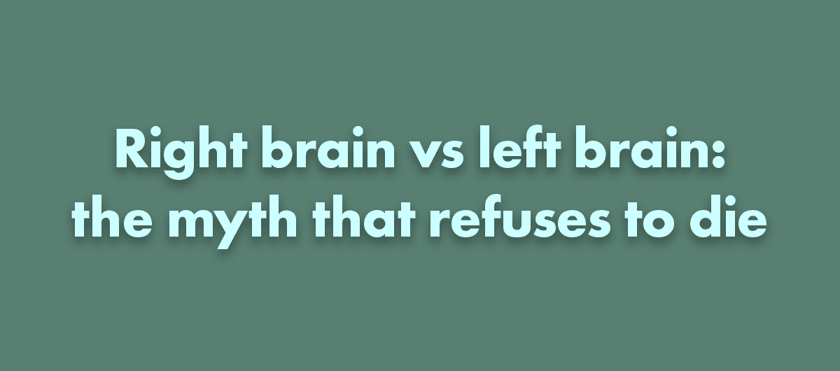 Right brain vs left brain neurobollocks